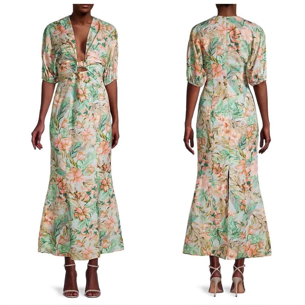 Significant Other Green Floral Dress Size 10